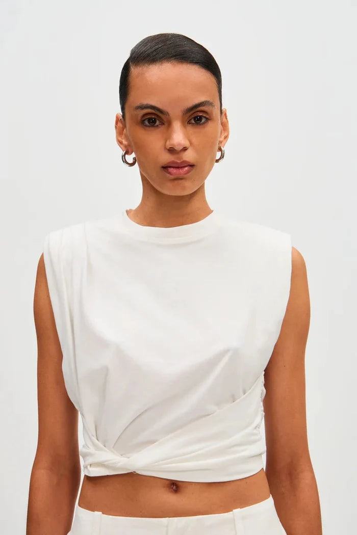 Lowri Crop Top (Ivory) - SODA Fashion Haus