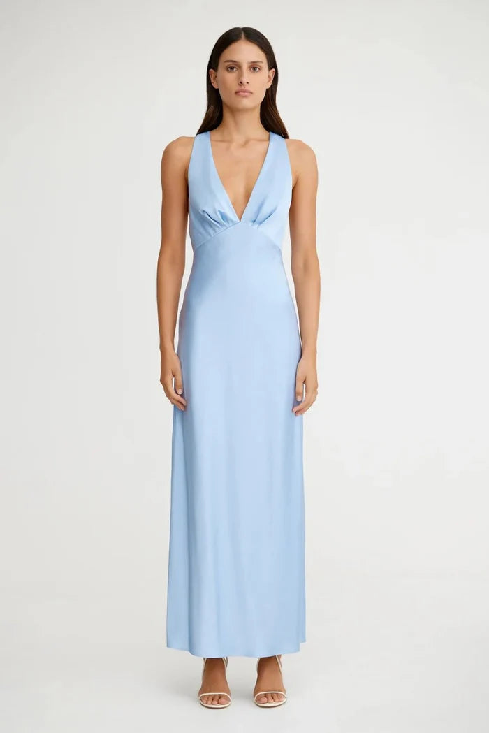 Lucile Bias Maxi Dress - Ice Blue - SODA Fashion Haus