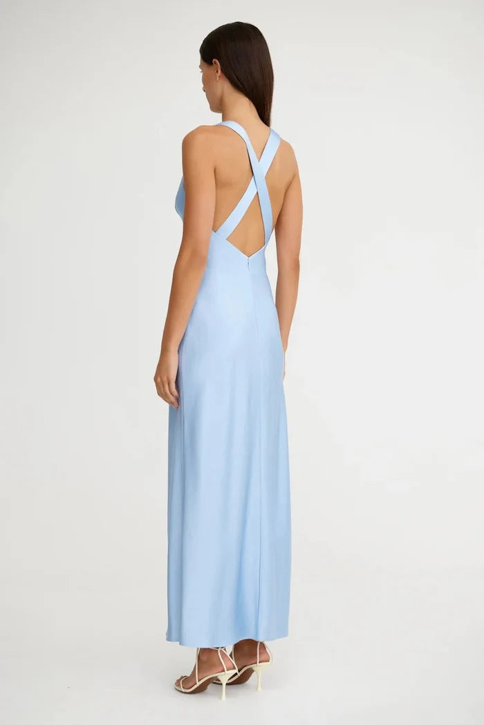 Lucile Bias Maxi Dress - Ice Blue - SODA Fashion Haus