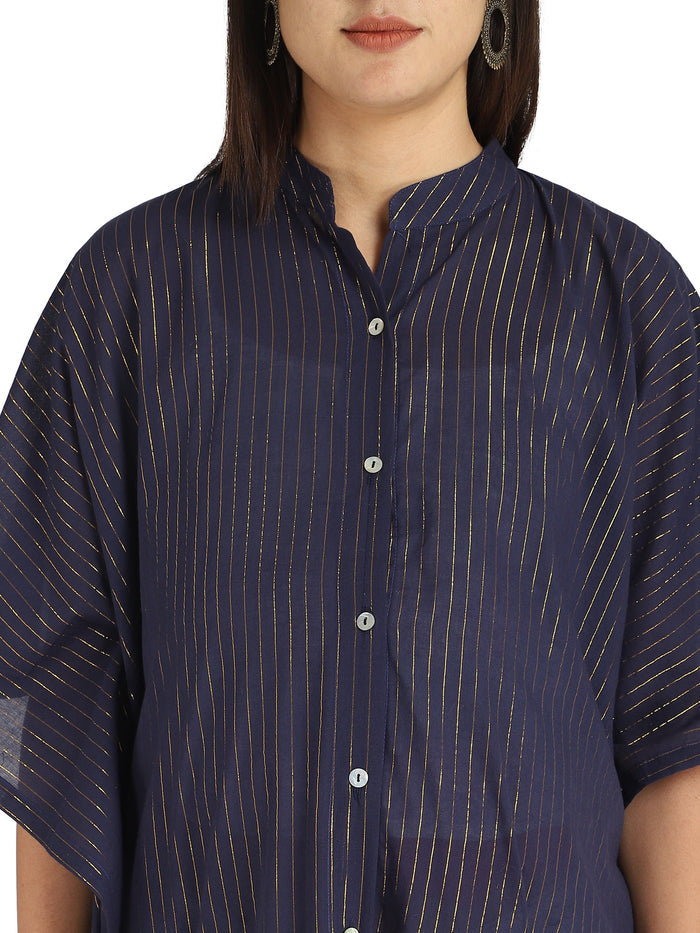 Pregnancy Lurex Blue Feeding & Maternity Kaftan