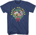 Mad Engine SpongeBob and Patrick Wreath Joy Happy Holidays Short Sleeve Christmas T-Shirt