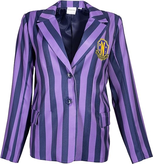 Mad Engine Wednesday Addams Purple Blazer Jacket School - TVStoreOnline