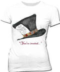 Mad Hatter You're Invited Juniors T-shirt-tvso