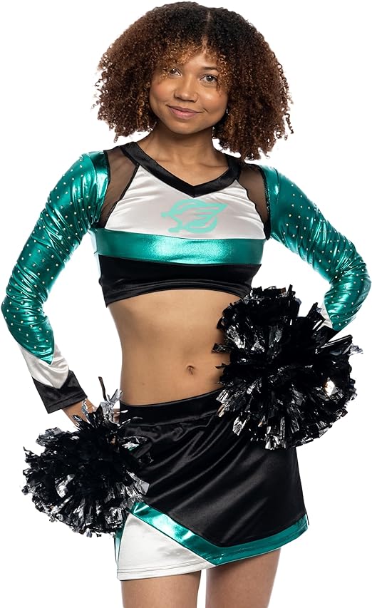 Maddy Cheerleader High School Top-Skirt-Pom Pom Halloween Cosplay Costume Set - TVStoreOnline