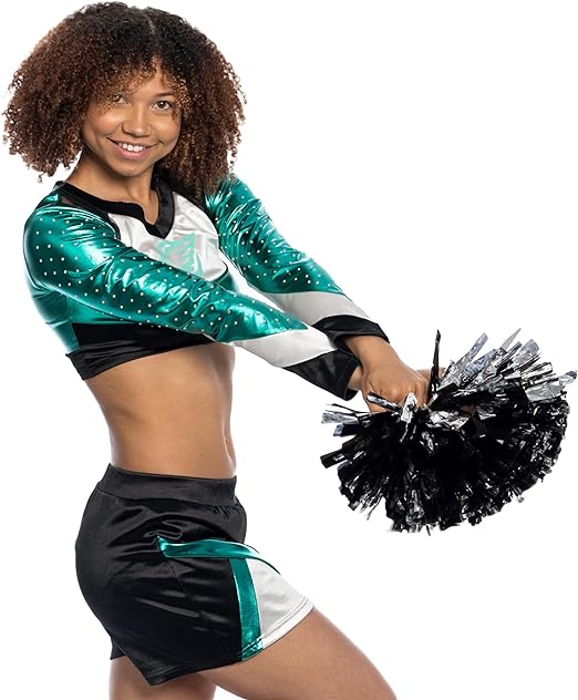 Maddy Cheerleader High School Top-Skirt-Pom Pom Halloween Cosplay Costume Set - TVStoreOnline