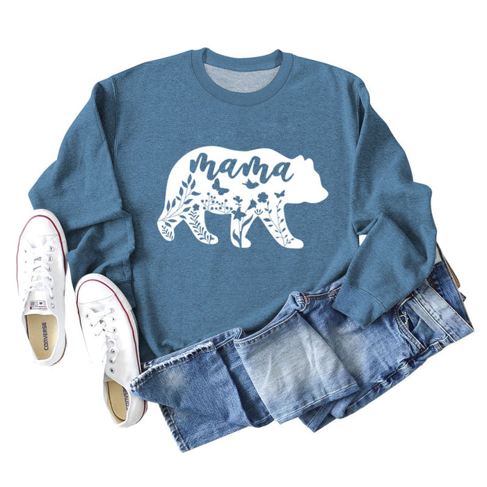 Blue sweater (white font) / S