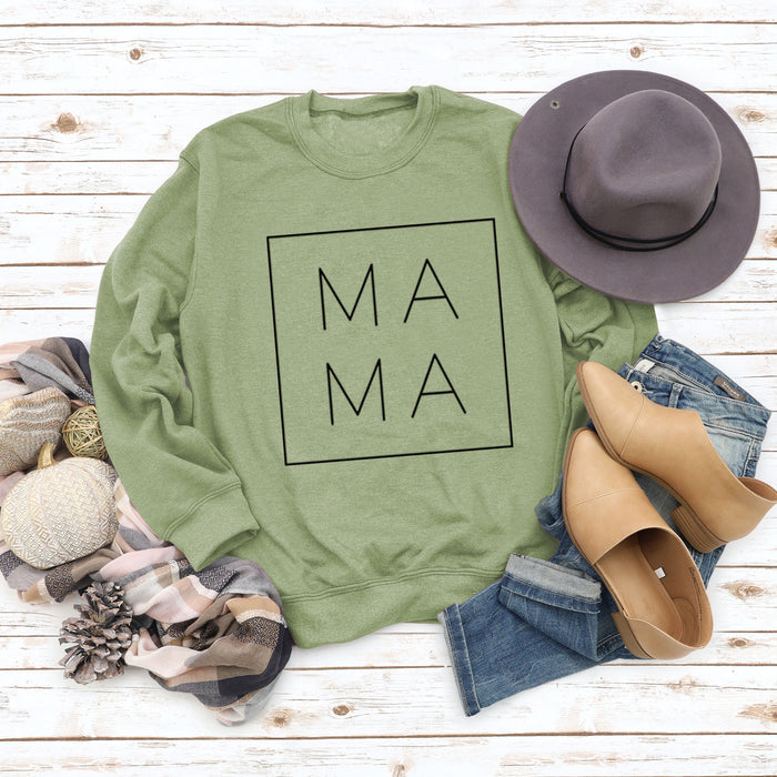 Olive green sweater (black font) / S