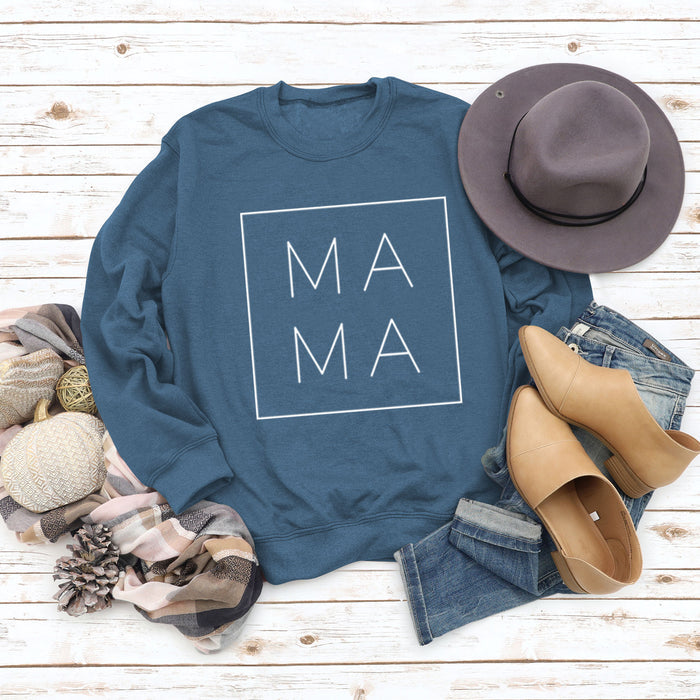 Blue sweater (white font) / S