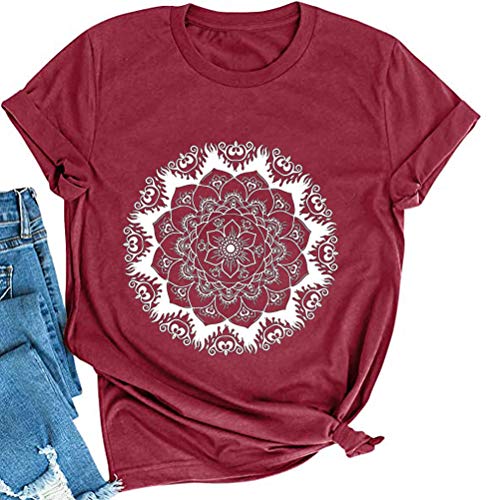 Mandala T-Shirt Bohemian Women Graphic T-Shirt