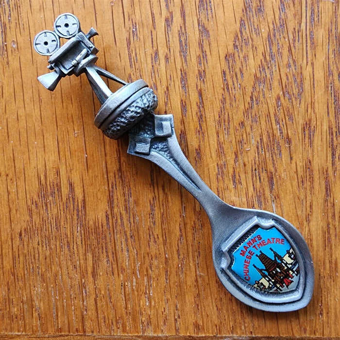 Mann's Chinese Theater Los Angeles Collectible Travel Souvenir Spoon 3" Pewter