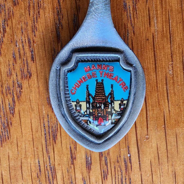 Mann's Chinese Theater Los Angeles Collectible Travel Souvenir Spoon 3" Pewter