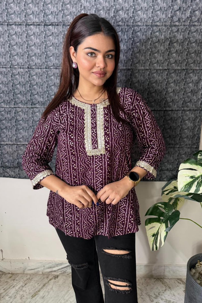 Maroon Elegant Essence Zipless Maternity Feeding Top