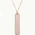 Marquet Fair Trade Natural Stone Pendant Necklace Rose
