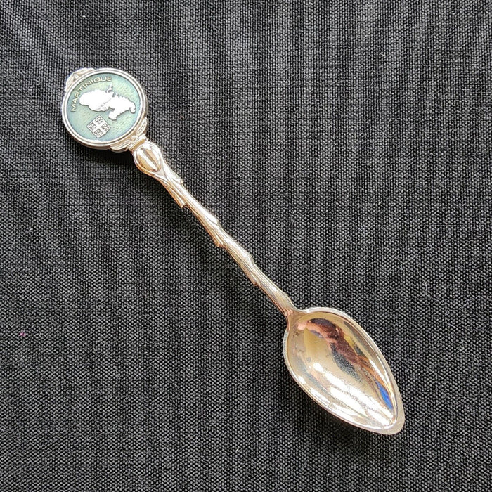 Martinique Souvenir Travel Spoon French Caribbean Island Crest Silver Plated