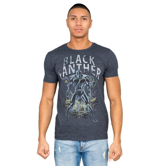 Marvel Comics Black Panther Comic Charcoal T-shirt-tvso