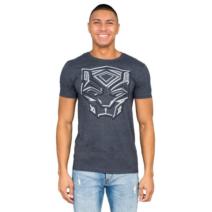 Marvel Comics Black Panther Metallic Ink Charcoal T-shirt-tvso