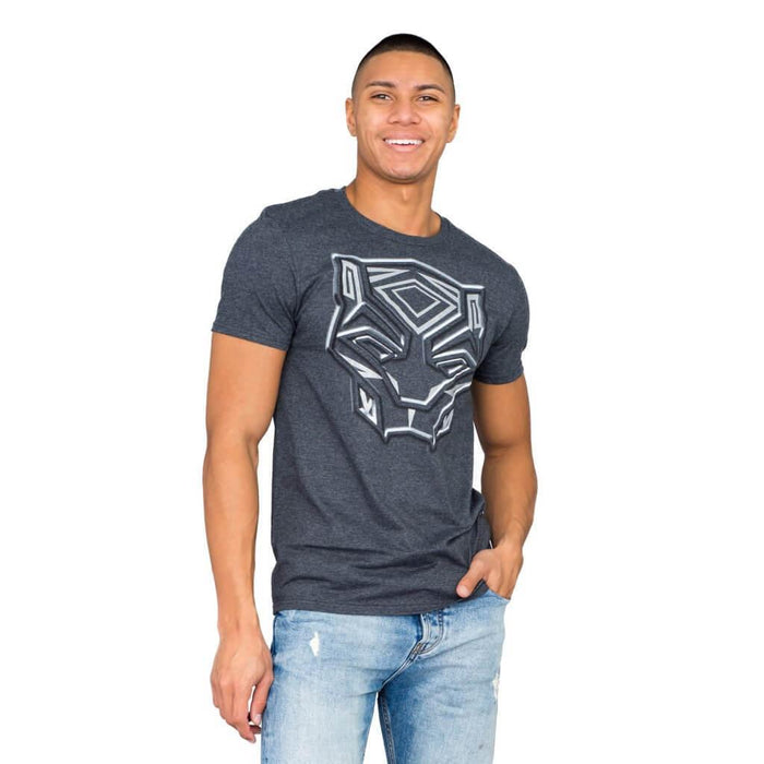 Marvel Comics Black Panther Metallic Ink Charcoal T-shirt-tvso