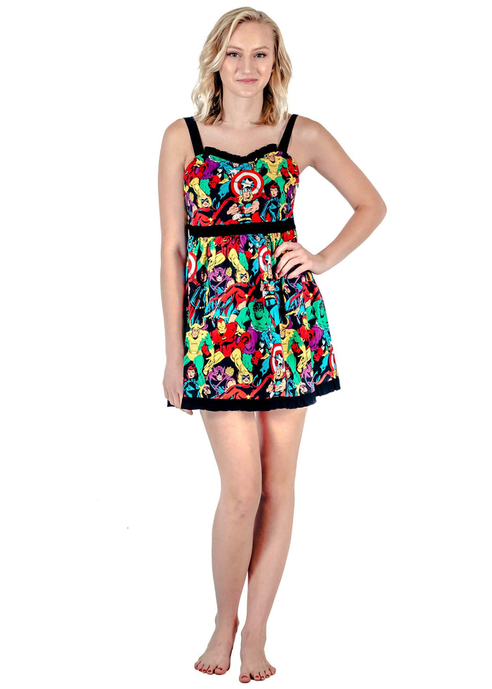 Marvel Super Heroes All Over Sweetheart Dress - TVStoreOnline