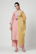 Maternity Zipless Feeding Suit Set with Dupatta - Peach