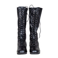 Matte Black Wrestling Boots Halloween Costume Cosplay