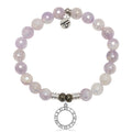 Mauve Jade Gemstone Bracelet with Timeless Sterling Silver Charm