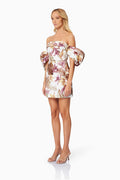 Meadow Mini Puff Sleeve Dress in White - SODA Fashion Haus