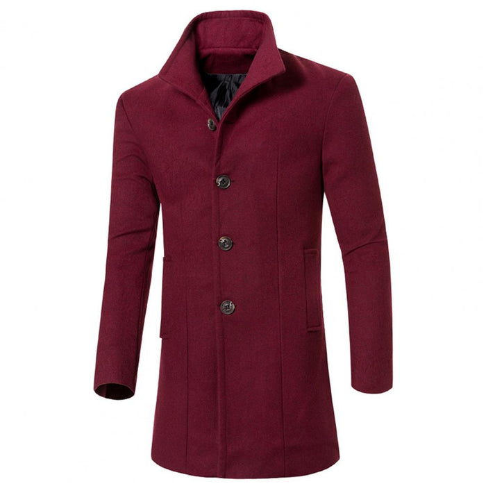 Men's Trench Coat with stand-up collar