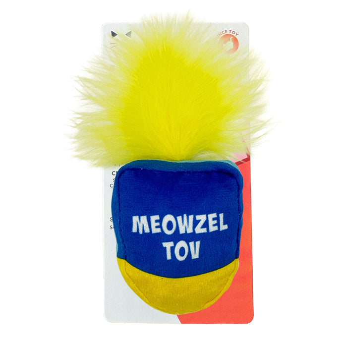 Packaged Meow-zel Tov Dreidel Cat Toy.