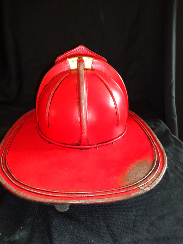 Metal Tin - Helmet Fireman Ladder 55 Fire Cheif-Jantiques LLC.