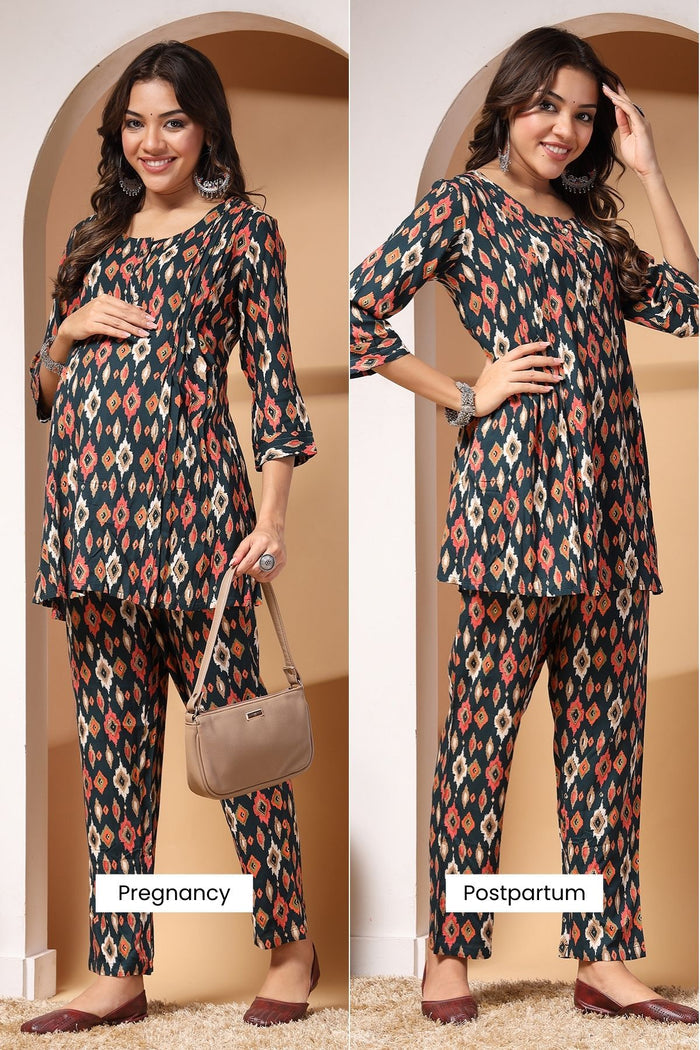 Midnight Bloom Maternity Co-ord Set - House Of Zelena™