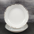 Mikasa Marlboro Set 2 Soup Coupes Verge Scalloped Platinum Border White Bowl