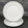 Mikasa Platinum Crown Dinner Plate Set of 2 White Ceramic Fine China L3428