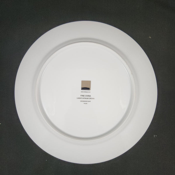 Mikasa Platinum Crown Dinner Plate Set of 2 White Ceramic Fine China L3428