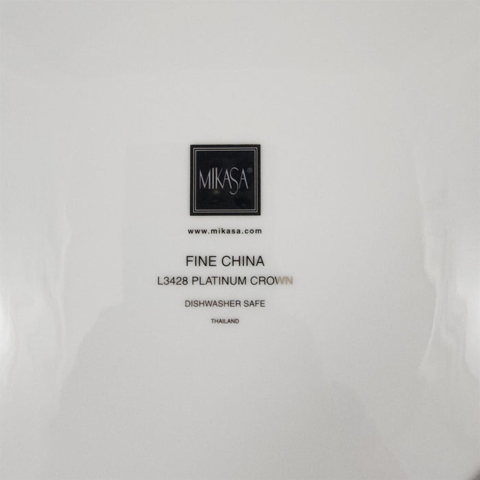 Mikasa Platinum Crown Dinner Plate Set of 2 White Ceramic Fine China L3428