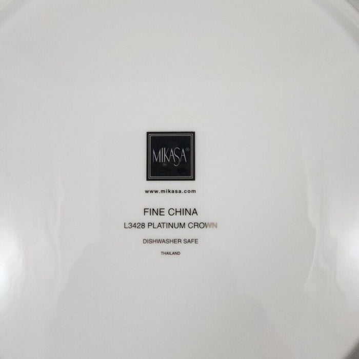 Mikasa Platinum Crown Dinner Plate Set of 4 White Tableware 10 3/4" L3428