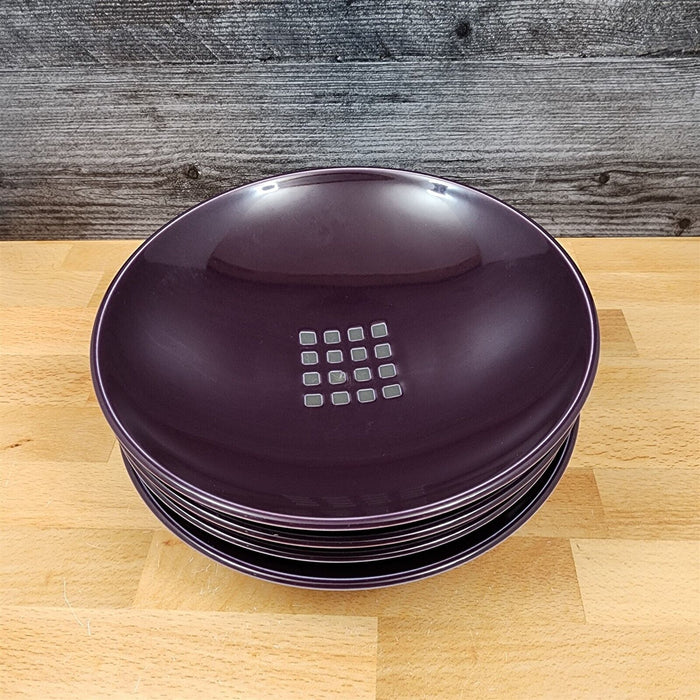 Mikasa Viewpoint Purple 4 Round Soup Cereal Bowl Set Potter's Art MK604 8-1/8"
