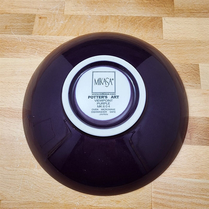 Mikasa Viewpoint Purple 4 Round Soup Cereal Bowl Set Potter's Art MK604 8-1/8"