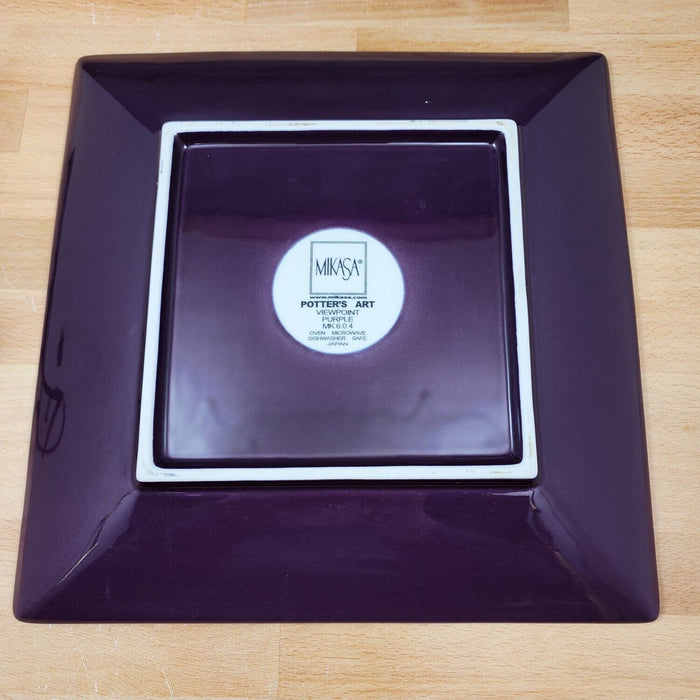 Mikasa Viewpoint Purple Square Dinner Plate Set of 2 Potter's Art MK604 10-7/8"
