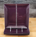 Mikasa Viewpoint Purple Square Salad Plate Set of 3 Potter's Art MK604 8"