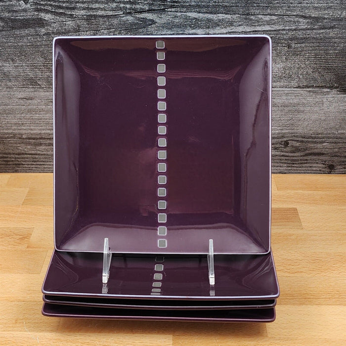 Mikasa Viewpoint Purple Square Salad Plate Set of 4 Potter's Art MK604 8"