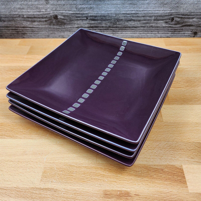 Mikasa Viewpoint Purple Square Salad Plate Set of 4 Potter's Art MK604 8"