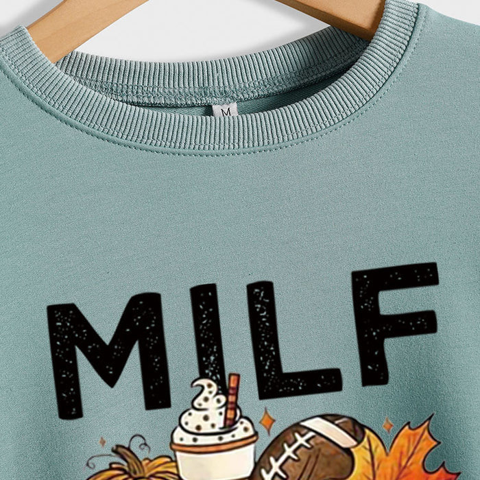 Milman I Love Fall Pumpkin Letter Casual Long Sleeve Sweater Girl