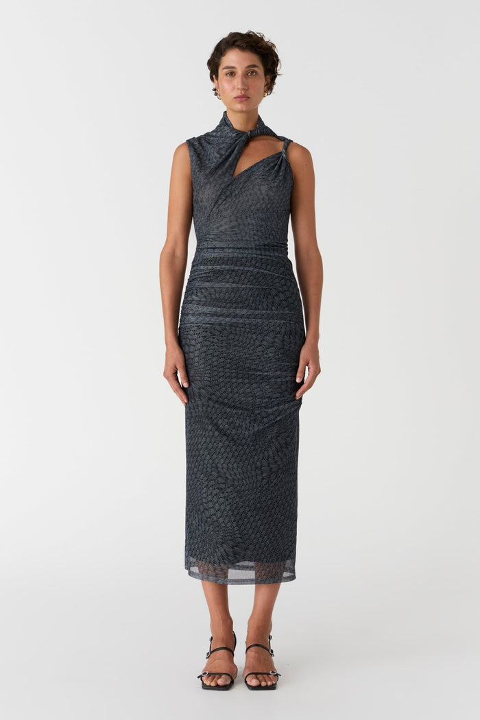 Misha Matrix Print Ink Dress - SODA Fashion Haus