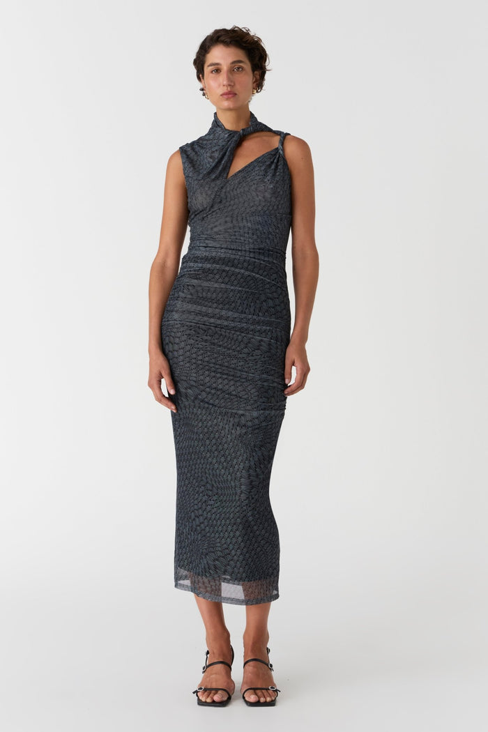 Misha Matrix Print Ink Dress - SODA Fashion Haus
