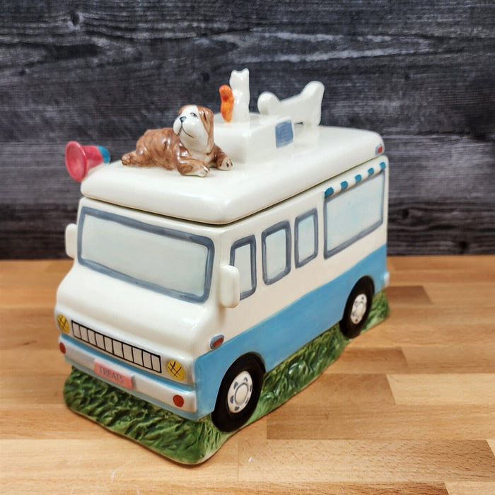 Mobile Treat Pet Food Truck Cookie Canister Jar by Blue Sky & Heather Goldminc
