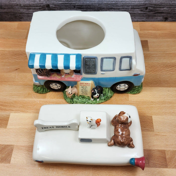 Mobile Treat Pet Food Truck Cookie Canister Jar by Blue Sky & Heather Goldminc