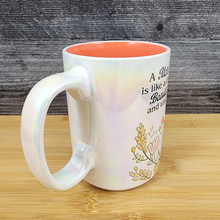 Mom Coffee Mug Ceramic Embossed Luster Glaze Tea Cup Mother by Blue Sky