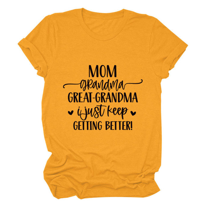 MOM GRANDMA GREAt FASHION LEttER CREWNECK SHORt SLEEVE T-SHIRt WOMENT-Shirt