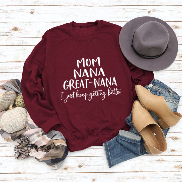 Wine red sweater (white font) / S