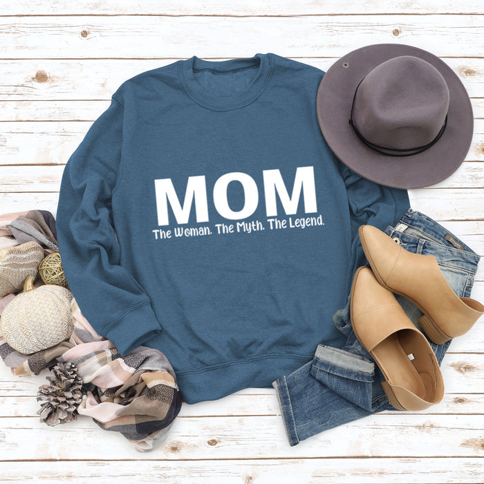 Blue sweater (white font) / S